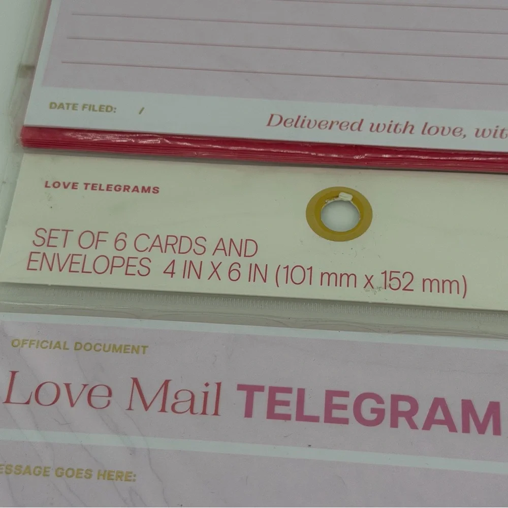 Love Mail Telegram Cards and Envelopes- Set of 2 Packs